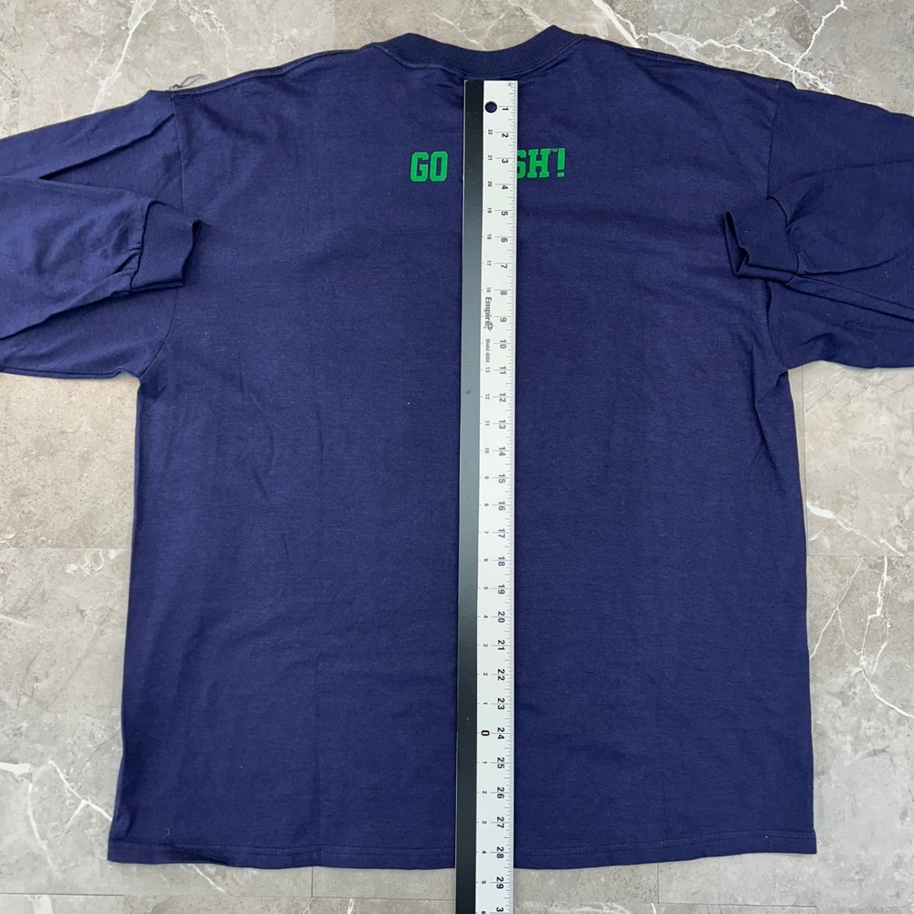 Vintage Notre Dame Fighting Irish Graphic Tee Mens XL Deadstock Long Sleeve - Picture 7 of 8